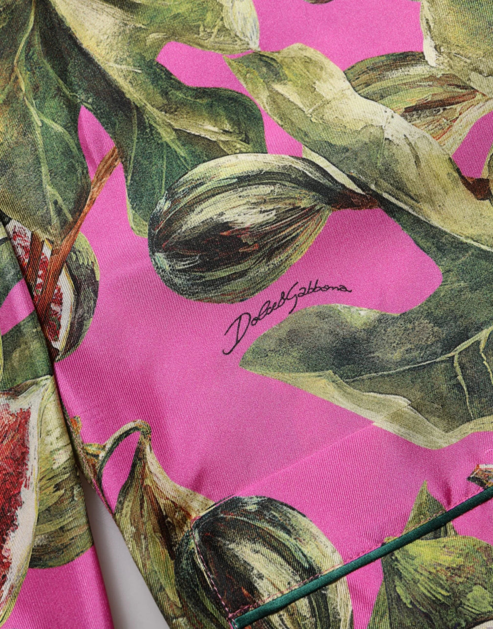 Dolce & Gabbana Hot Pink Fig Printed Silk Shirt Blouse Top - IT38 | XS - Blouses