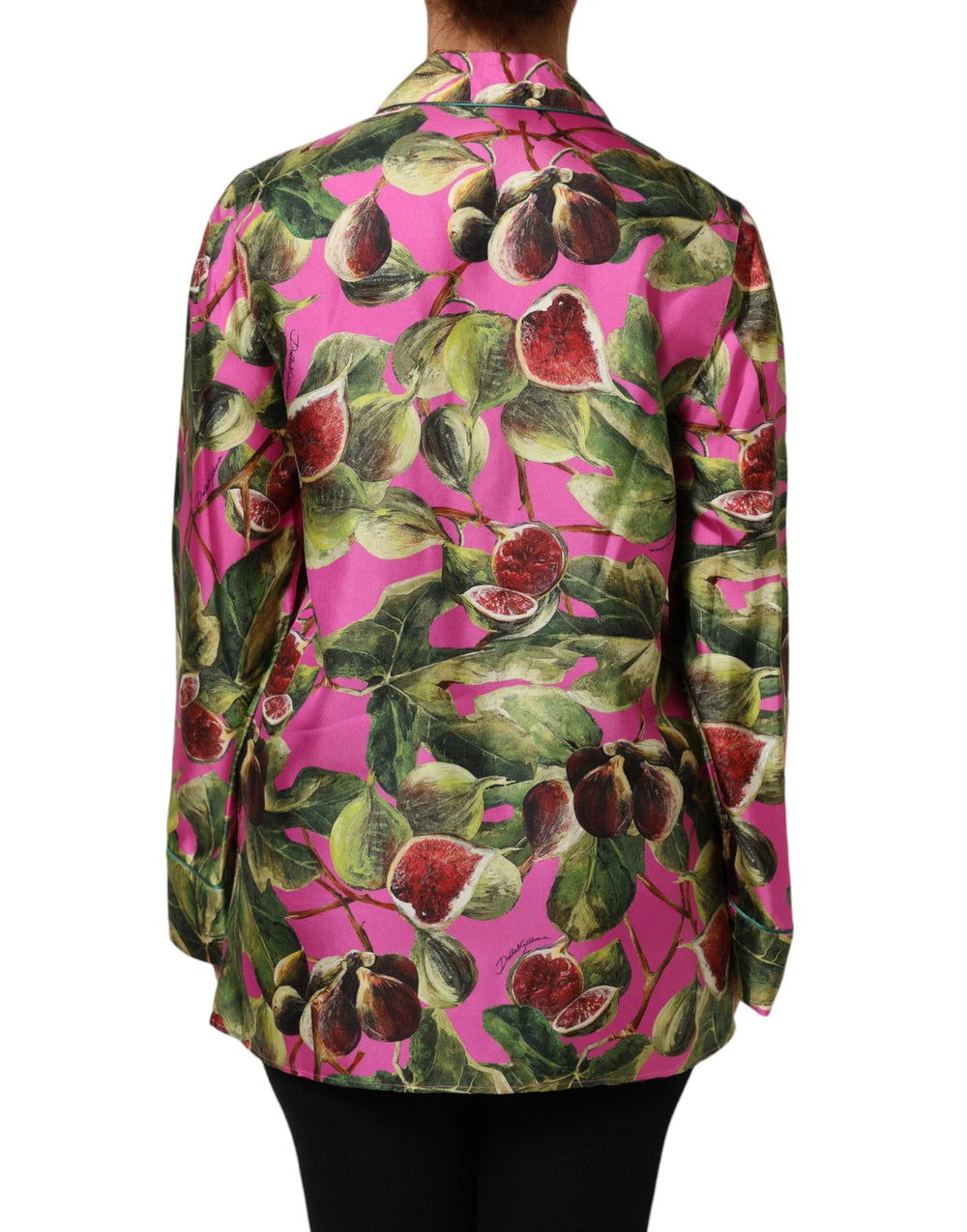 Dolce & Gabbana Hot Pink Fig Printed Silk Shirt Blouse Top - IT38 | XS - Blouses