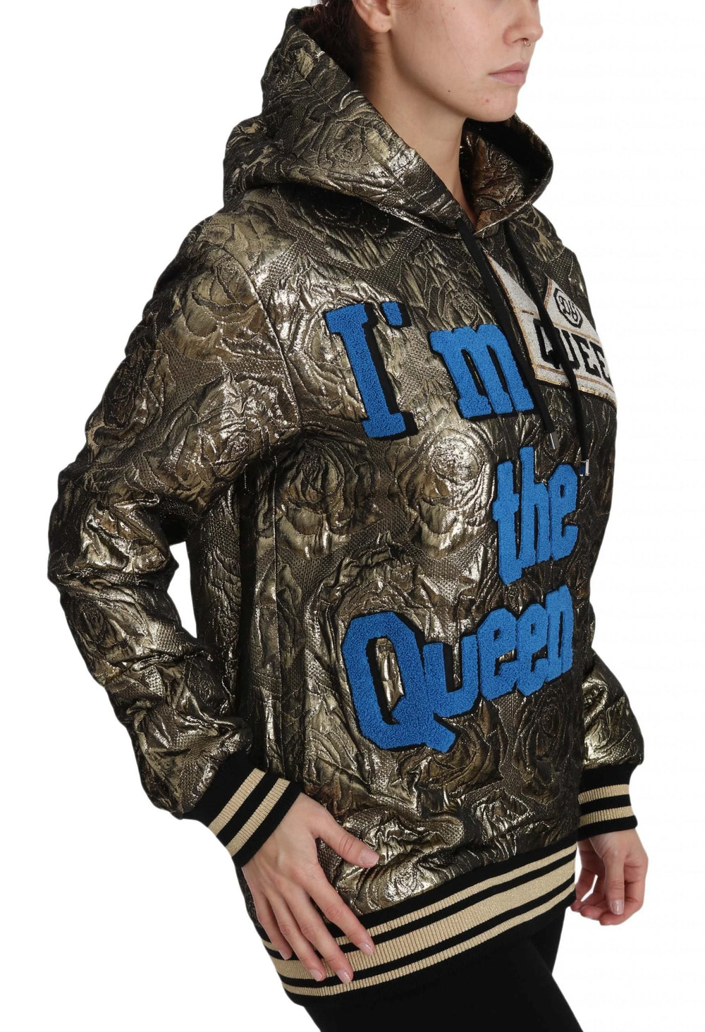 Dolce & Gabbana Im The Queen Jaquard Gold Sweatshirt Hoodie - Hoodies