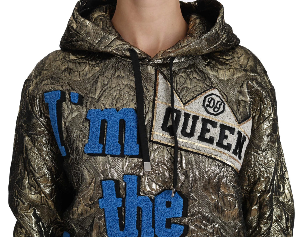 Dolce & Gabbana Im The Queen Jaquard Gold Sweatshirt Hoodie - Hoodies