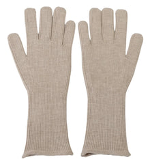 Dolce & Gabbana Ivory Cashmere Silk Hands Mitten Mens Gloves - 9|M - Gloves & Mittens
