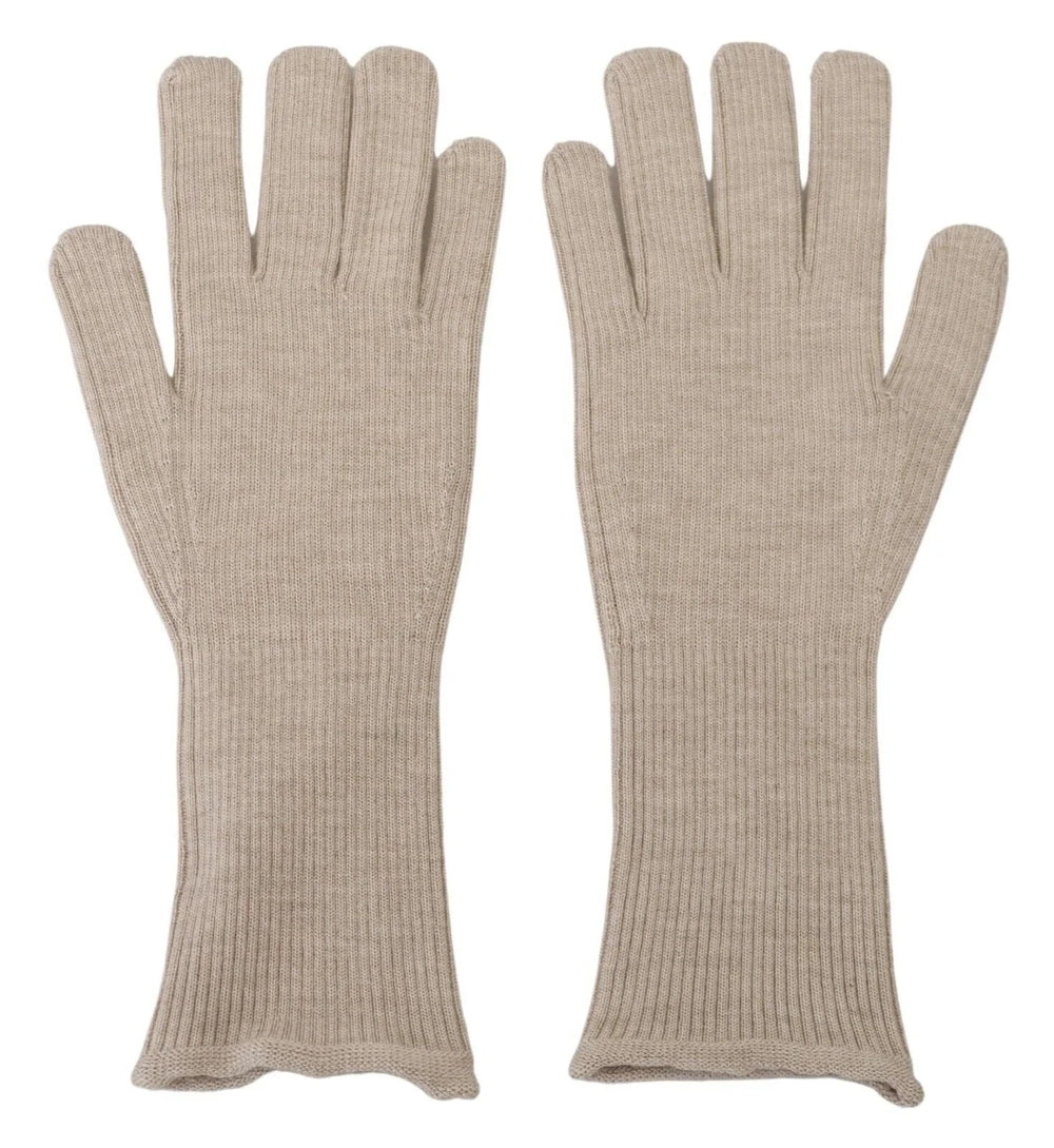 Dolce & Gabbana Ivory Cashmere Silk Hands Mitten Mens Gloves - 9|M - Gloves & Mittens