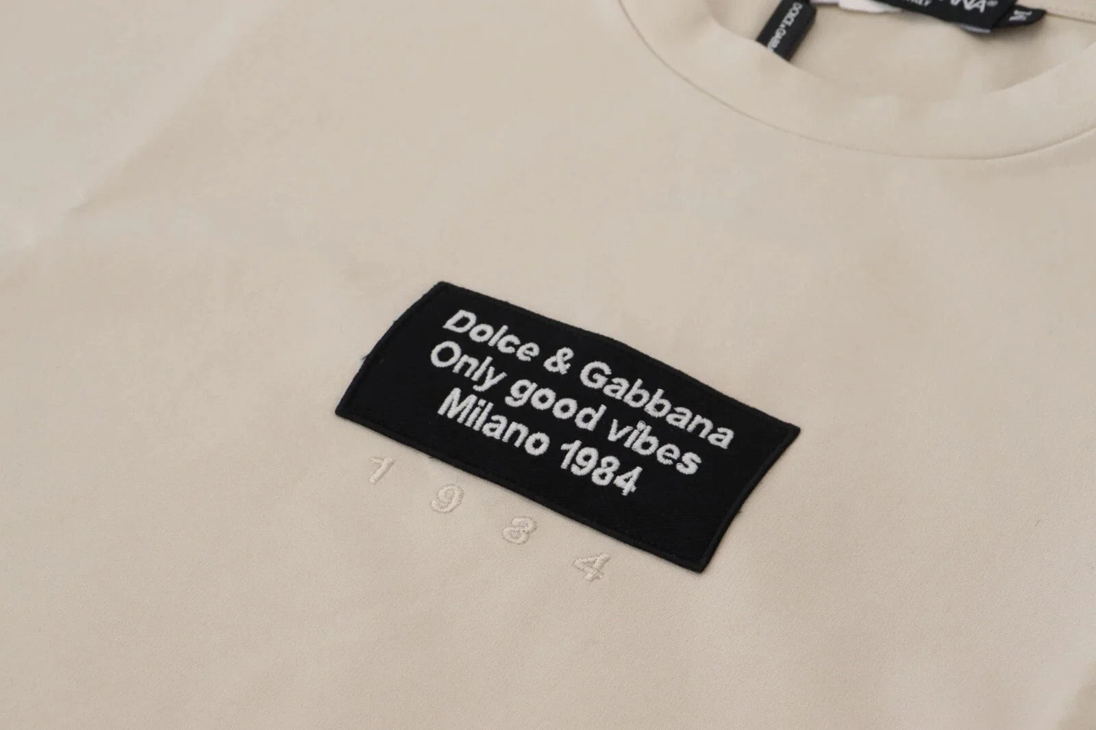 Dolce & Gabbana Ivory Cotton Ivory Printed Crewneck - IT46 | S - T-Shirts