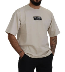 Dolce & Gabbana Ivory Cotton Ivory Printed Crewneck - IT46 | S - T-Shirts