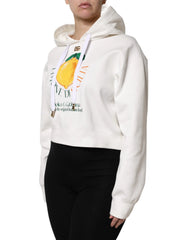 Dolce & Gabbana Ivory Cotton Printed Hooded Pullover Sweater - IT40|S - Hoodies