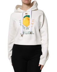 Dolce & Gabbana Ivory Cotton Printed Hooded Pullover Sweater - IT40|S - Hoodies