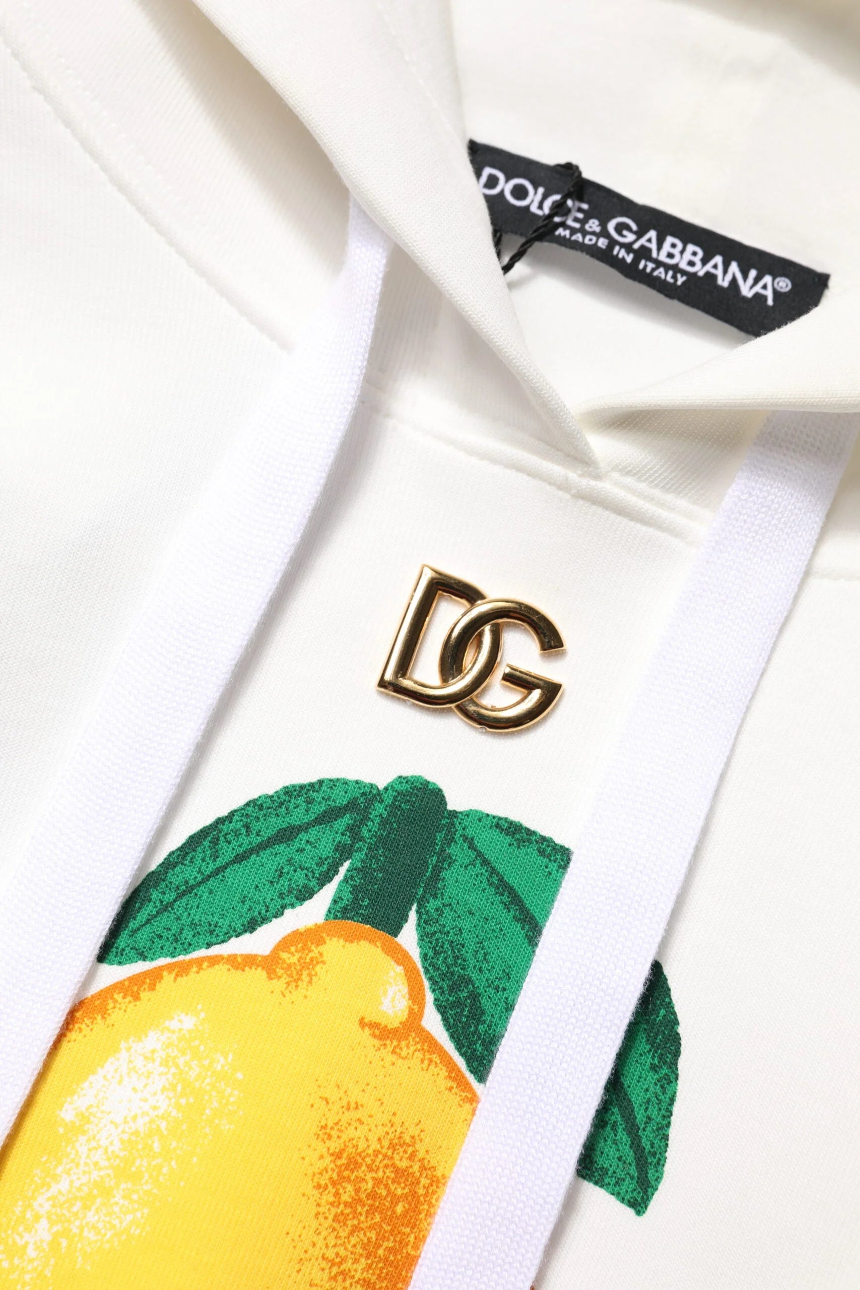 Dolce & Gabbana Ivory Cotton Printed Hooded Pullover Sweater - IT40|S - Hoodies