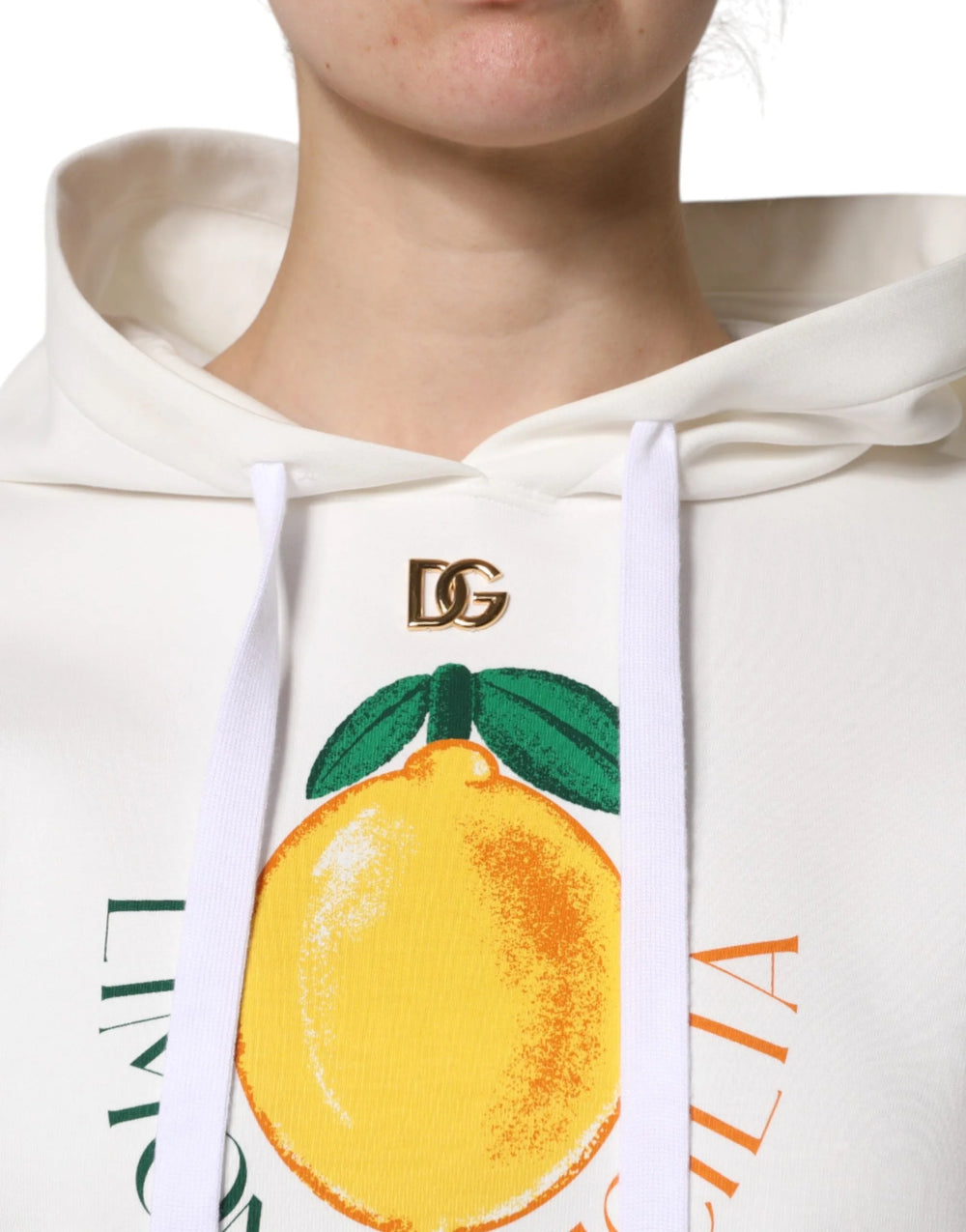 Dolce & Gabbana Ivory Cotton Printed Hooded Pullover Sweater - IT40|S - Hoodies