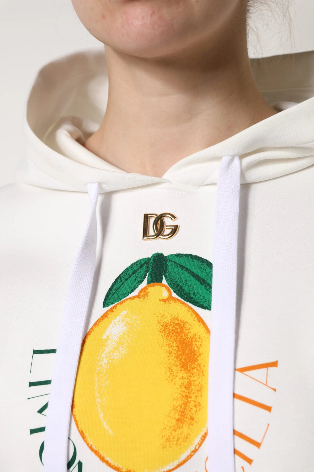 Dolce & Gabbana Ivory Cotton Printed Hooded Pullover Sweater - IT40|S - Hoodies