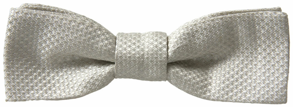 Dolce & Gabbana Ivory Silk Adjustable Neck Papillon Men Bow Tie - Neckties