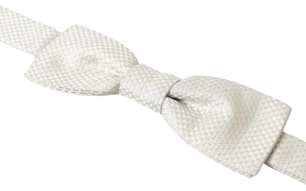 Dolce & Gabbana Ivory Silk Adjustable Neck Papillon Men Bow Tie - Neckties