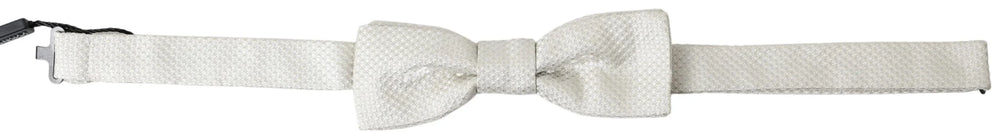 Dolce & Gabbana Ivory Silk Adjustable Neck Papillon Men Bow Tie - Neckties