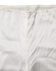 Dolce & Gabbana Ivory Silk Tapered High Waist Pants - IT40|S