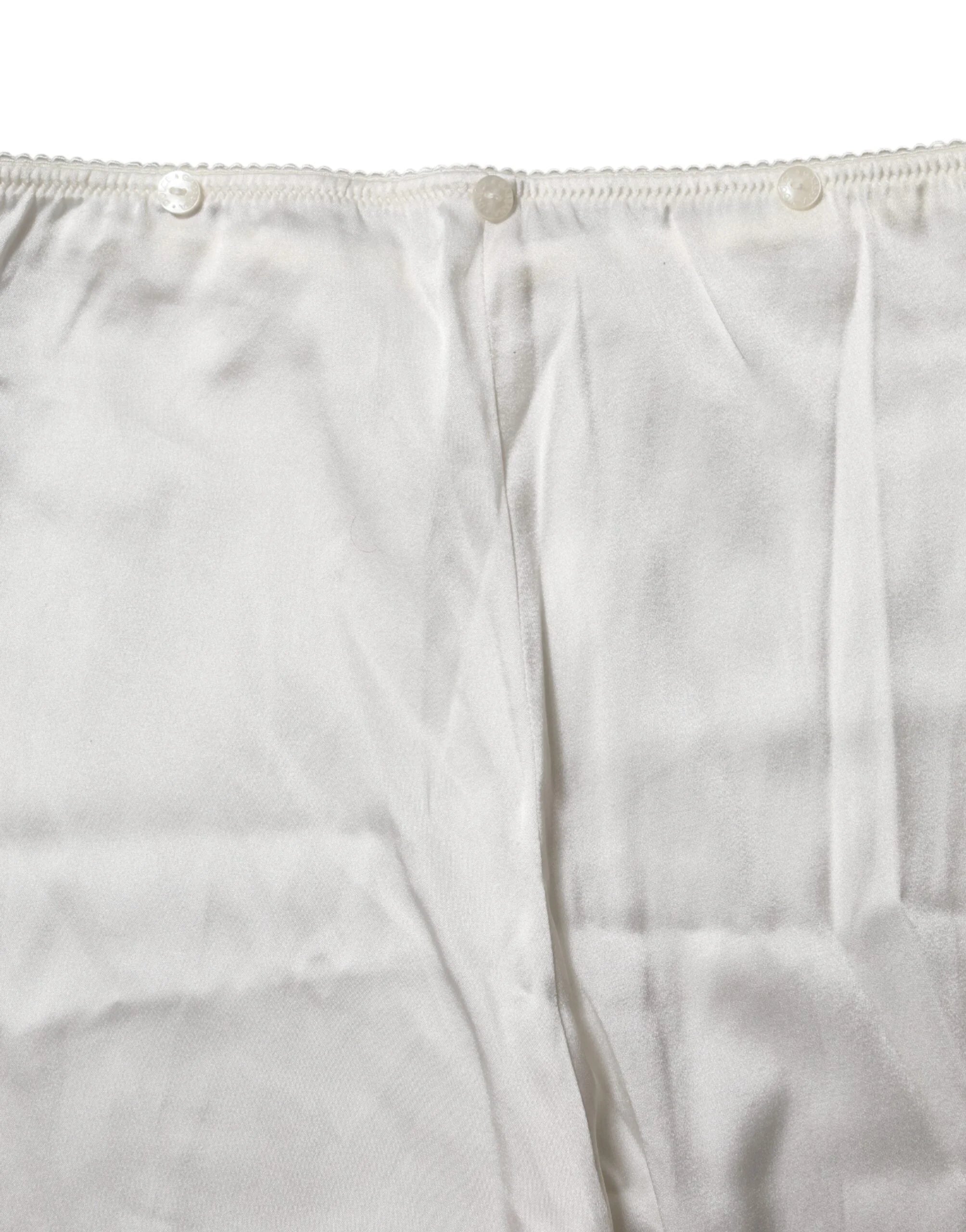Dolce & Gabbana Ivory Silk Tapered High Waist Pants - IT40|S - Trousers