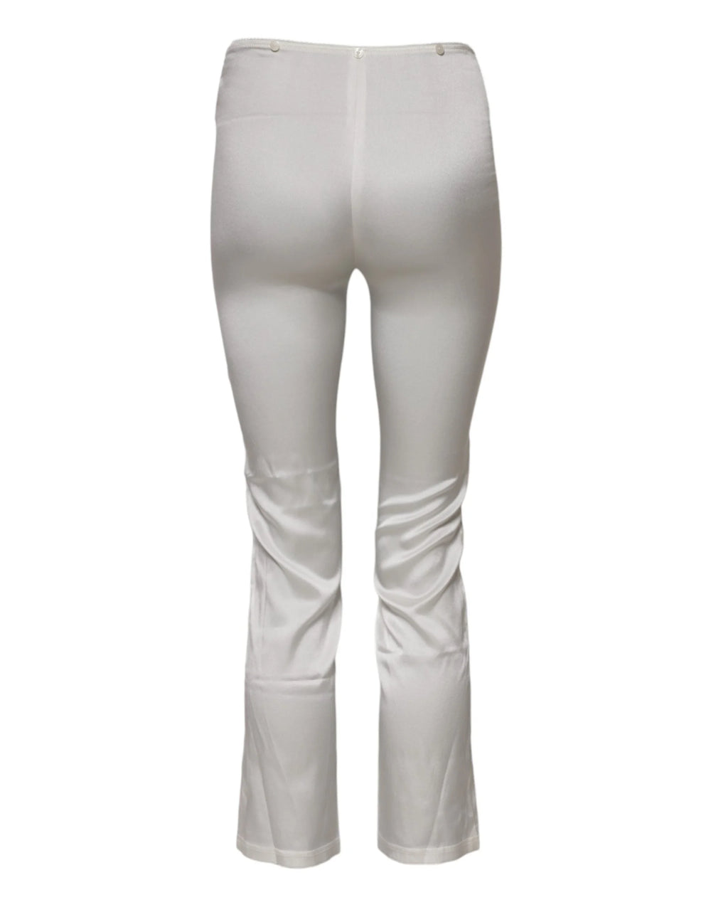 Dolce & Gabbana Ivory Silk Tapered High Waist Pants - IT40|S - Trousers