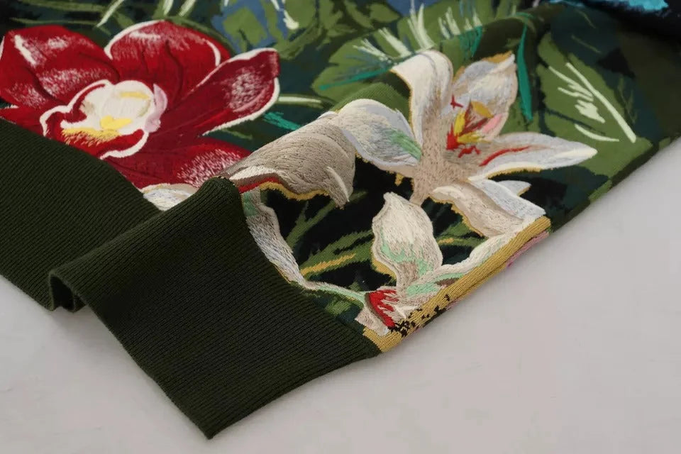 Dolce & Gabbana Jungle Wool Silk Pullover Logo Sweater - Sweaters