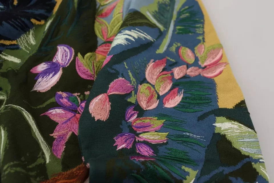 Dolce & Gabbana Jungle Wool Silk Pullover Logo Sweater - Sweaters