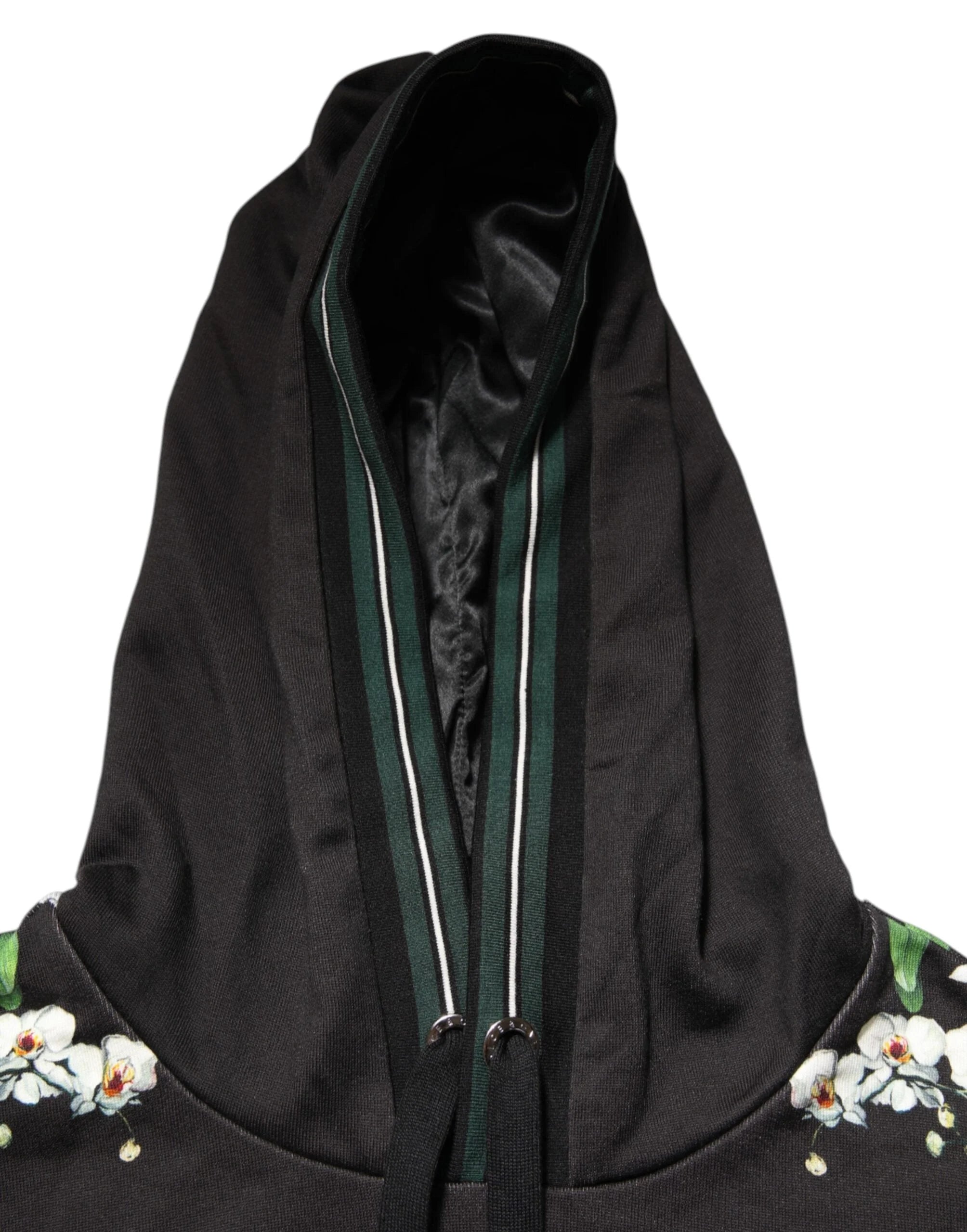 Dolce & Gabbana KING Black Orchid Floral Crown Logo Hoodie Sweater - Hoodies