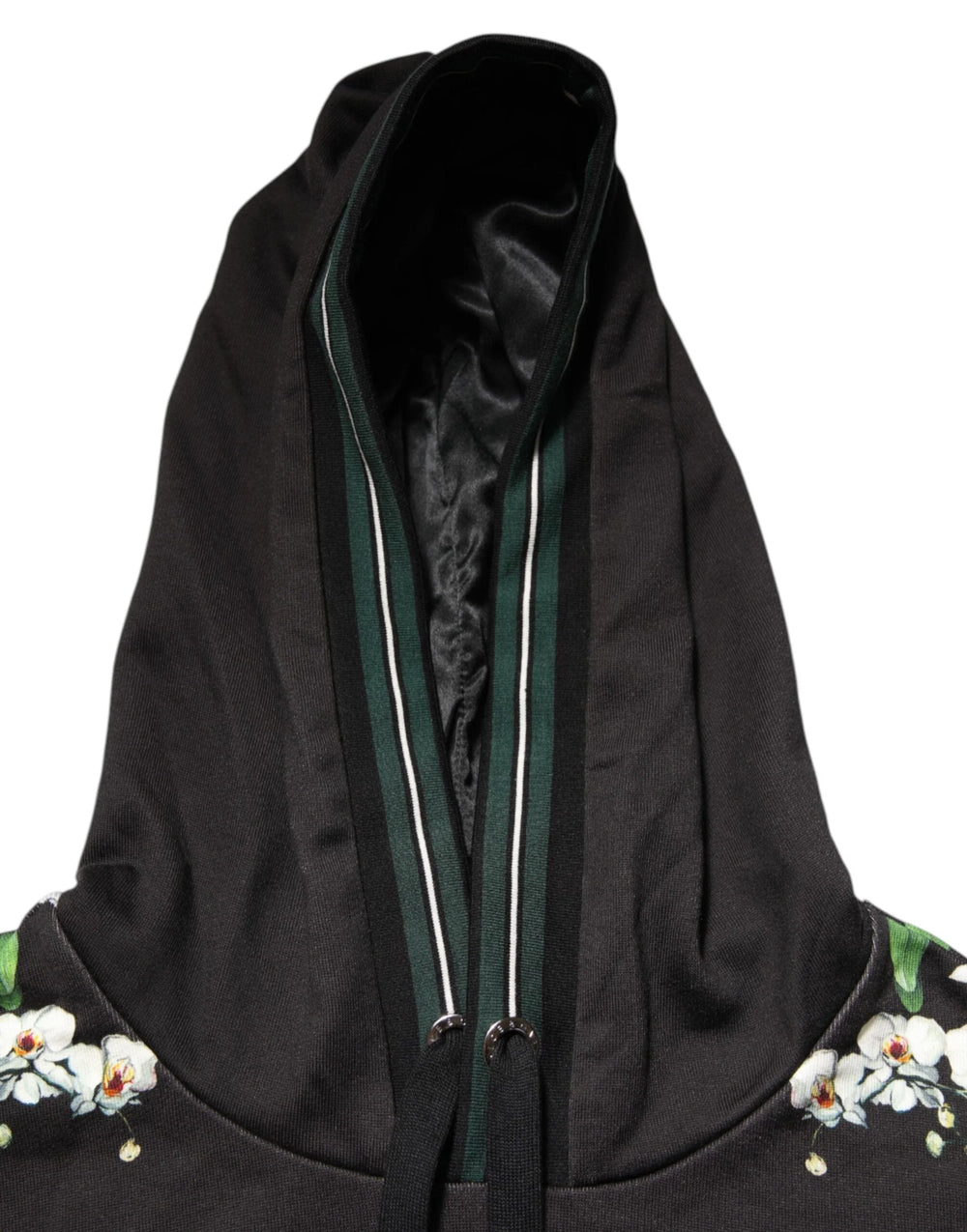Dolce & Gabbana KING Black Orchid Floral Crown Logo Hoodie Sweater - Hoodies