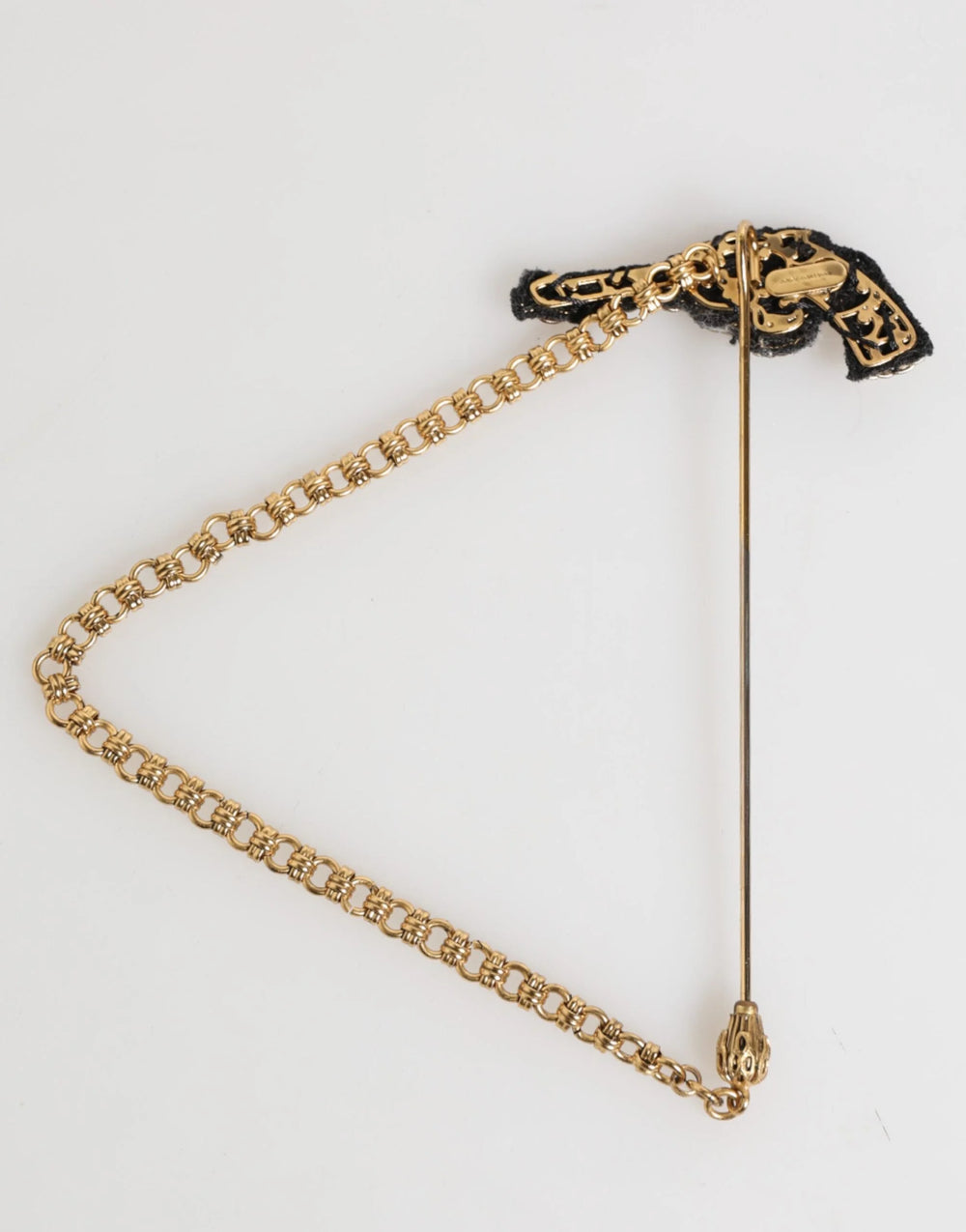 Dolce & Gabbana Lapel Pin Brass Copper Revolver Men Accessories Brooch - Brooches & Lapel Pins