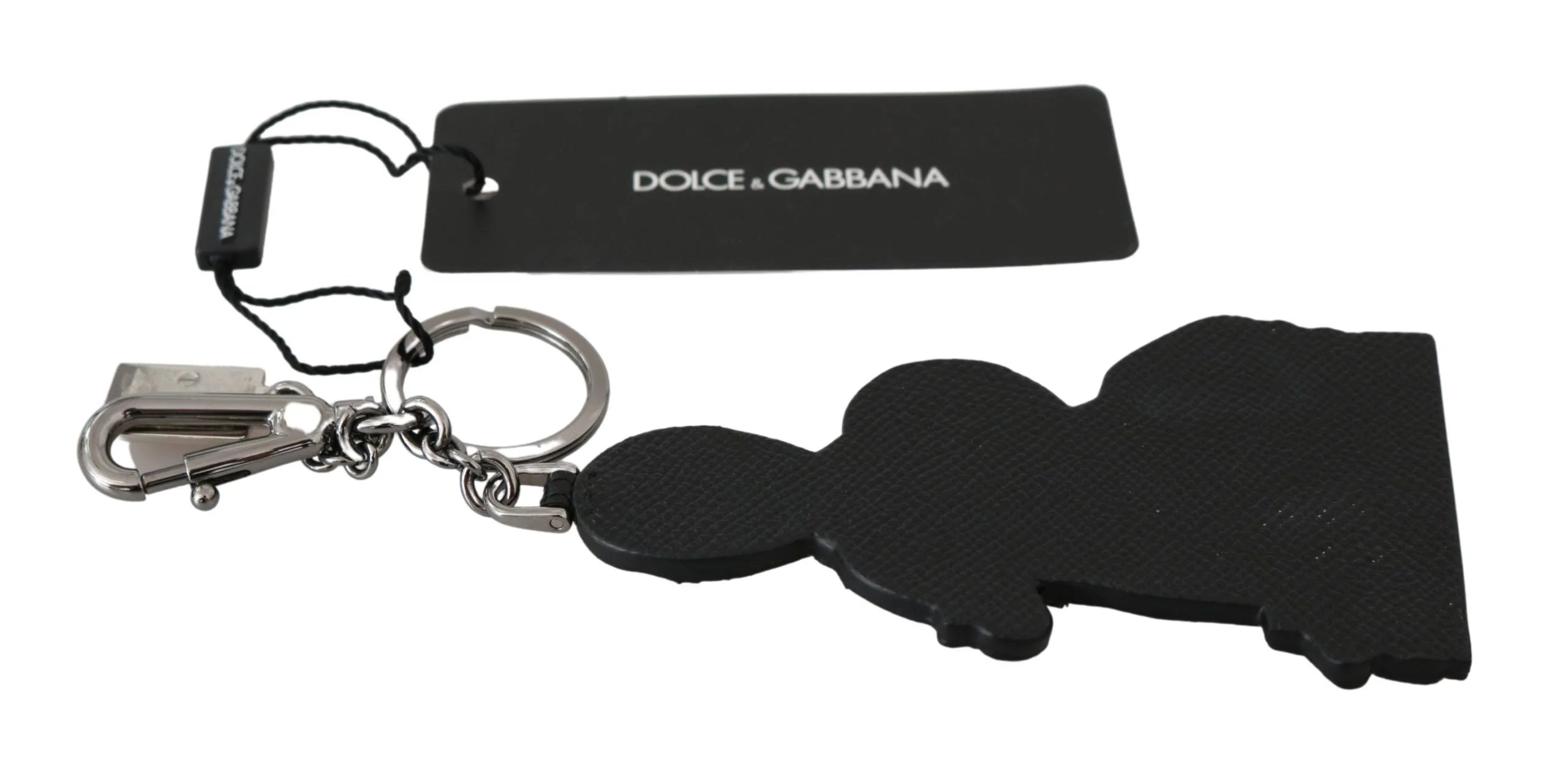 Dolce & Gabbana Leather Dominico Stefano #DGFAMILY Logo Badge Keychain - Keychains