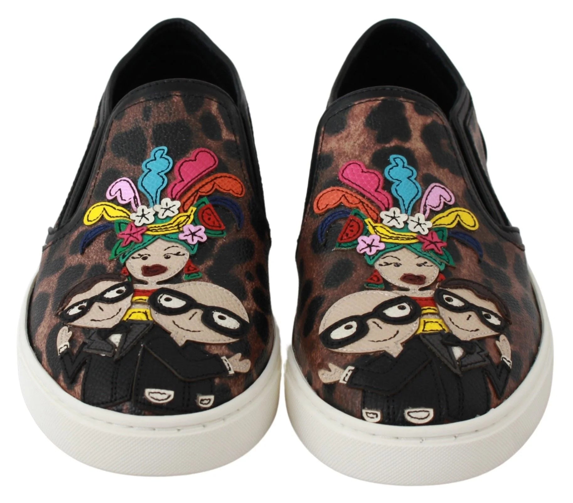 Dolce & Gabbana Leather Leopard #dgfamily Loafers Shoes - Sneakers