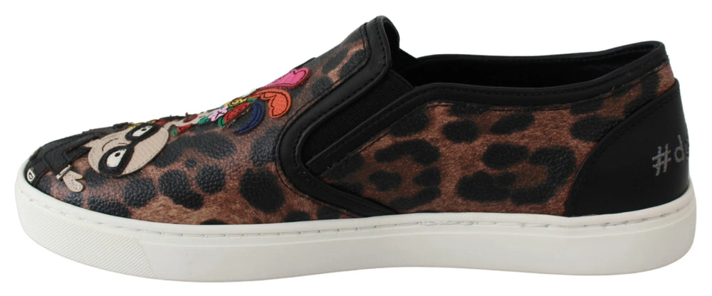 Dolce & Gabbana Leather Leopard #dgfamily Loafers Shoes - Sneakers