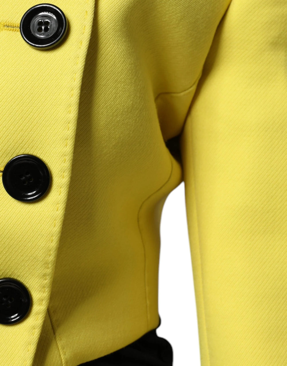 Dolce & Gabbana Lemon Yellow Wool Long Sleeves Cropped Coat Jacket - Bolero Jackets