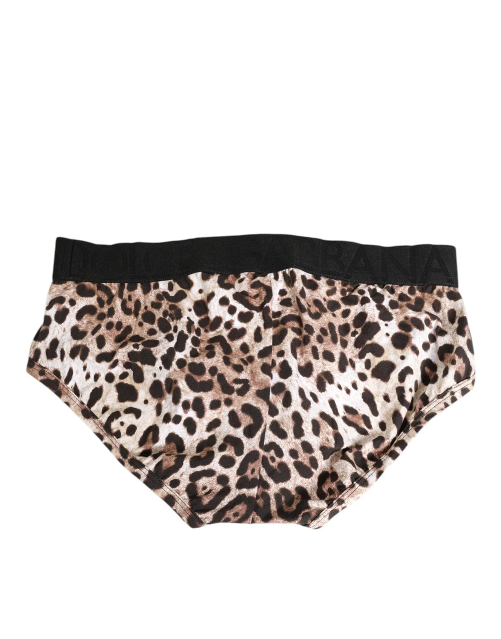 Dolce & Gabbana Leopard Print Black Waistband Cotton Underwear - IT4 | L - Briefs