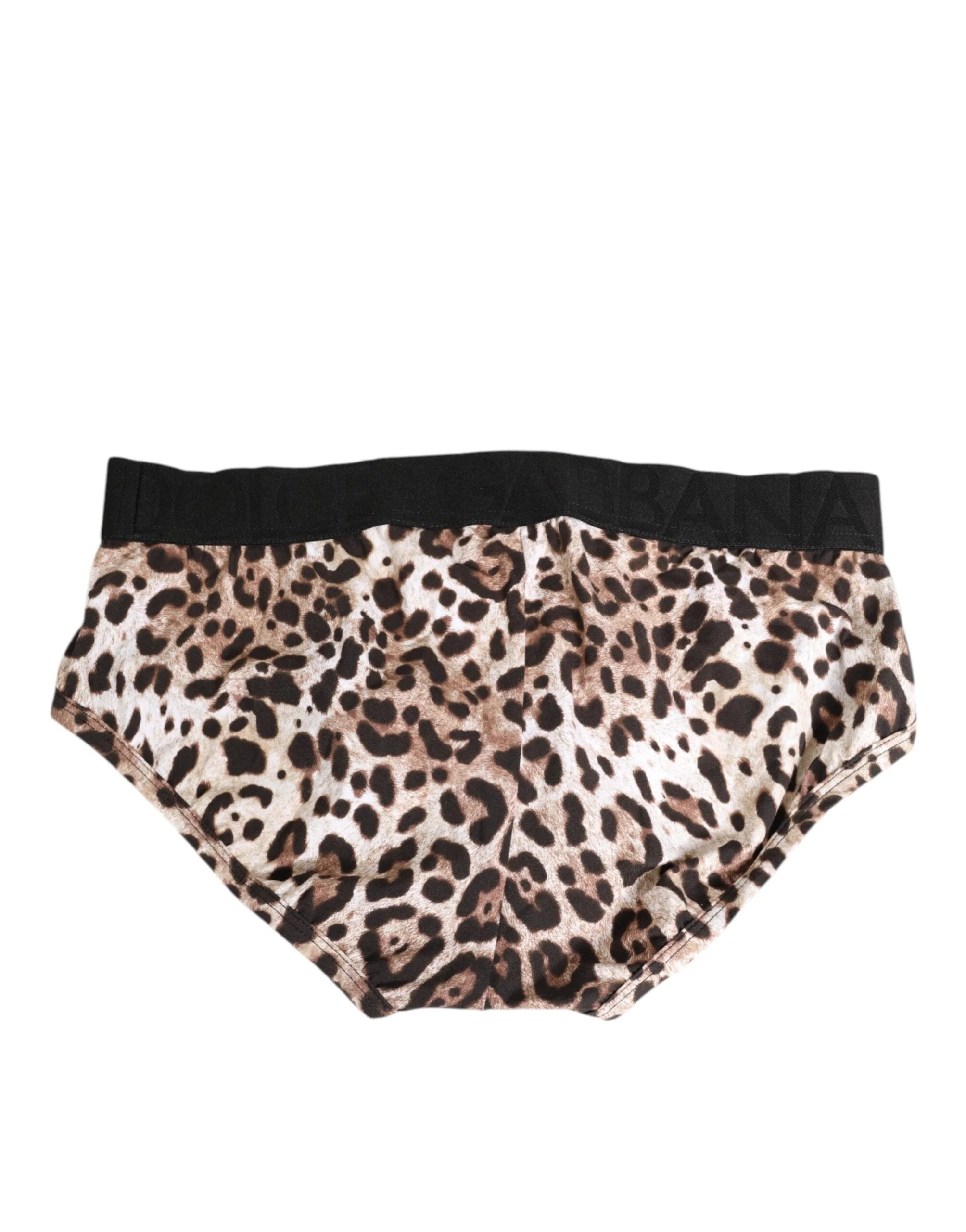 Dolce & Gabbana Leopard Print Black Waistband Cotton Underwear - IT4 | L