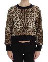 Dolce & Gabbana Leopard Print Crewneck Short Sweater - IT44|L - Sweaters