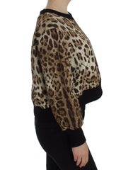Dolce & Gabbana Leopard Print Crewneck Short Sweater - IT44|L - Sweaters