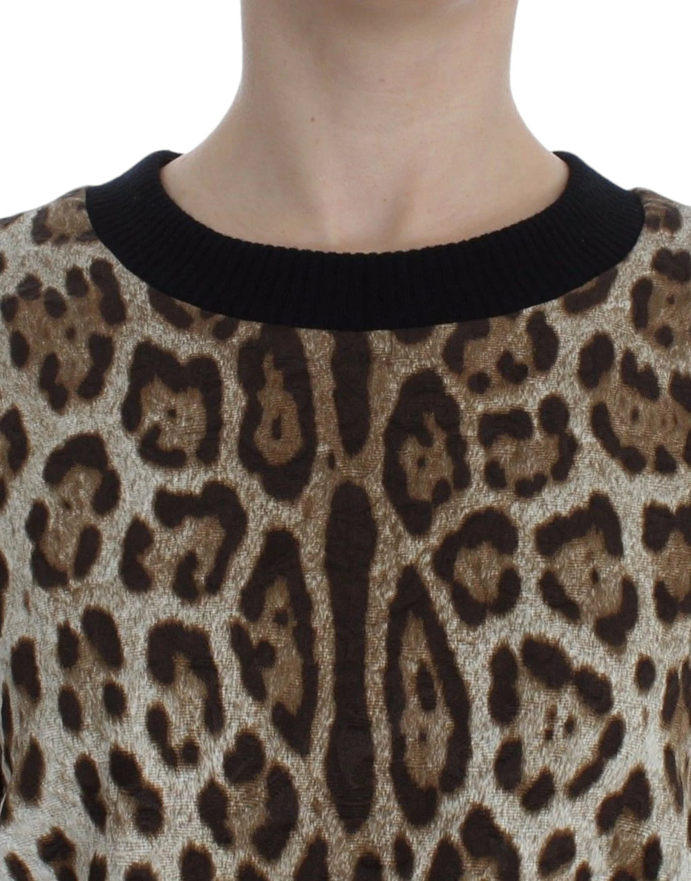 Dolce & Gabbana Leopard Print Crewneck Short Sweater - IT44|L - Sweaters