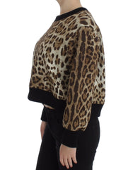 Dolce & Gabbana Leopard Print Crewneck Short Sweater - IT44|L - Sweaters
