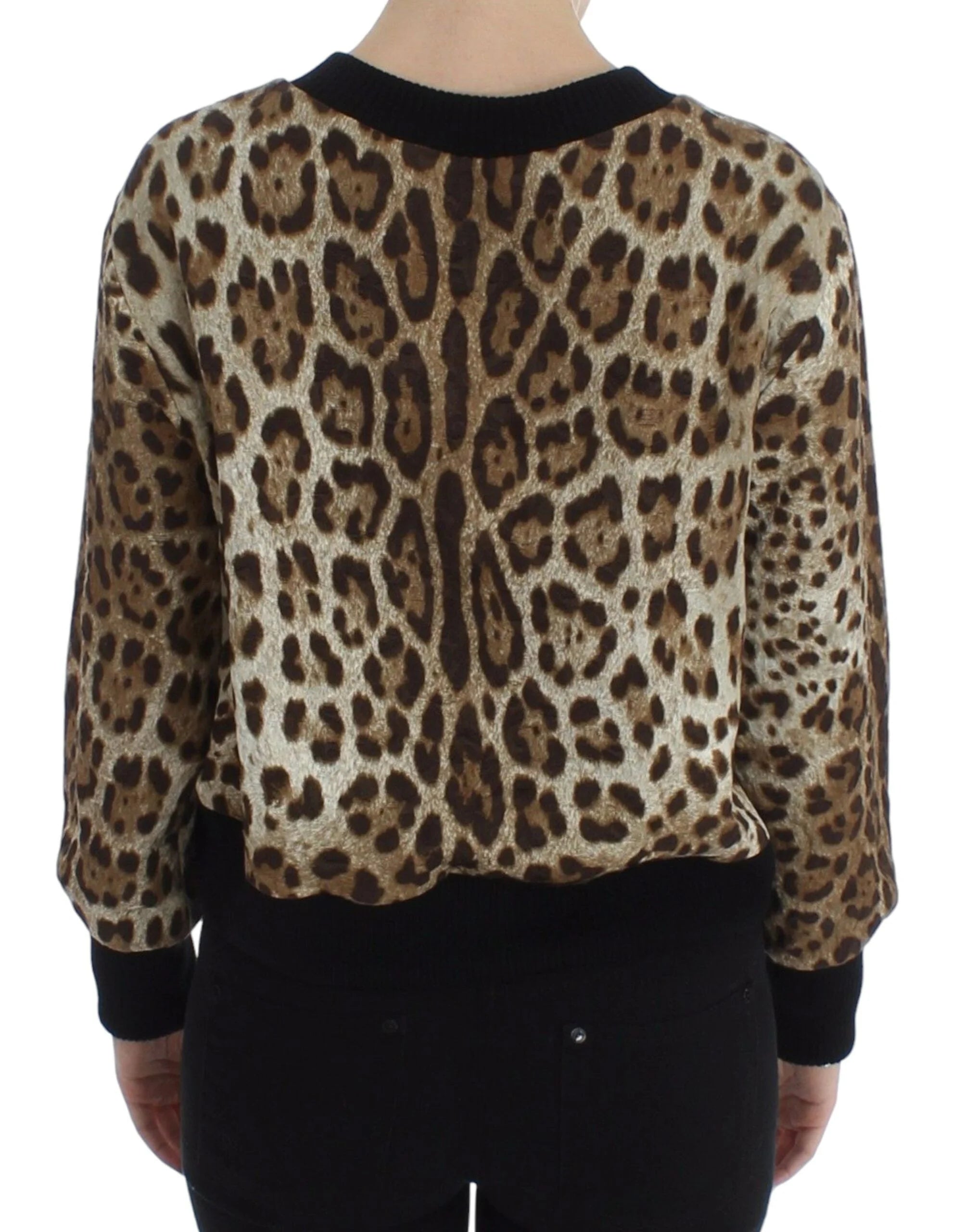 Dolce & Gabbana Leopard Print Crewneck Short Sweater - IT44|L - Sweaters
