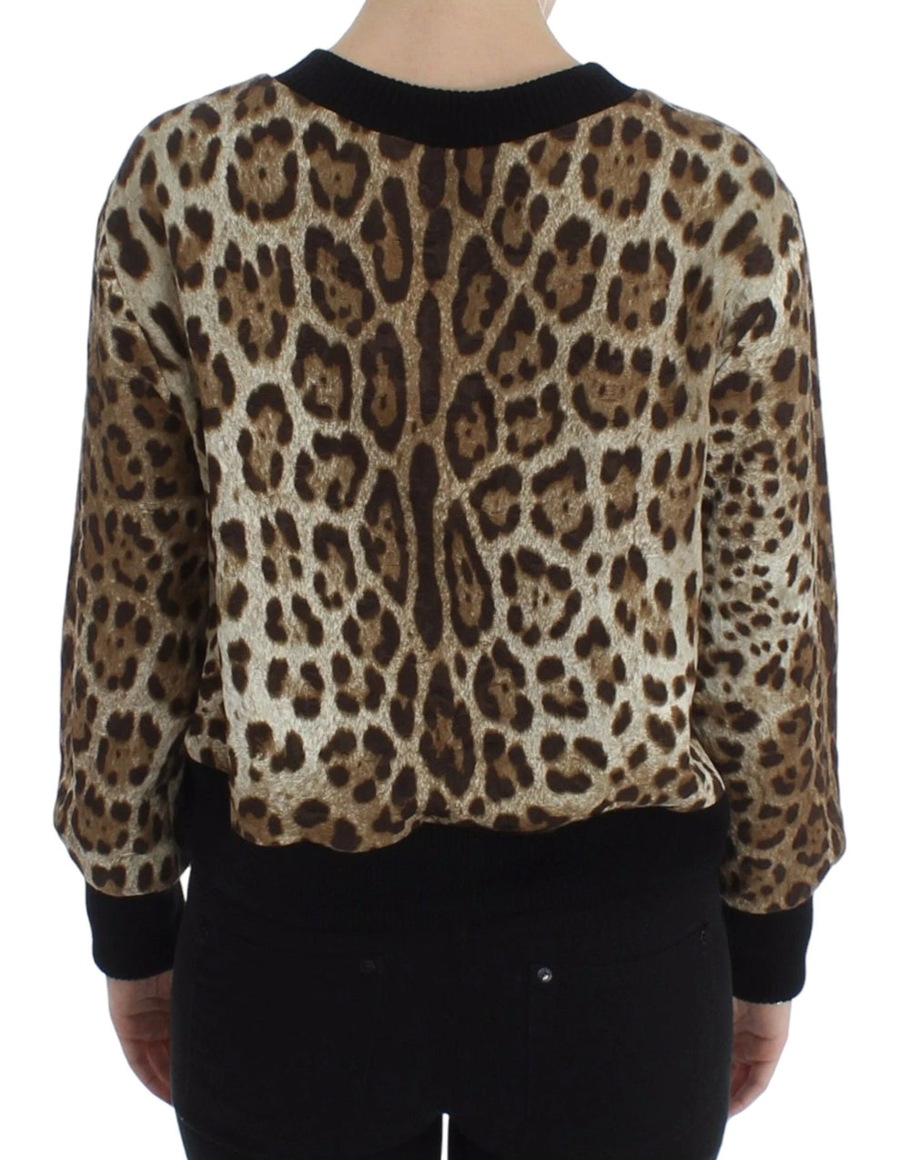 Dolce & Gabbana Leopard Print Crewneck Short Sweater - IT44|L - Sweaters