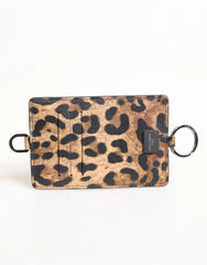 Dolce & Gabbana Leopard Print Leather Embossed Lanyard Card Holder Wallet - Card Cases
