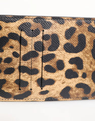 Dolce & Gabbana Leopard Print Leather Embossed Lanyard Card Holder Wallet - Card Cases