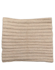 Dolce & Gabbana Light Beige Ribbed Knit Neck Warmer Scarf