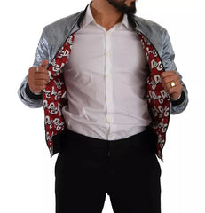 Dolce & Gabbana Light Blue Bomber Coat Men Jacket - IT50 | L