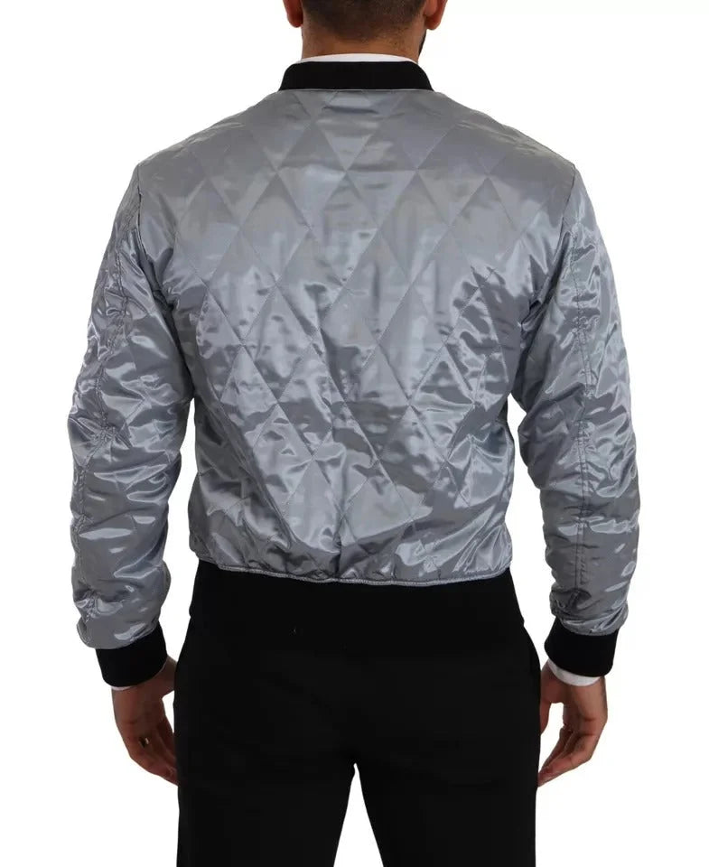 Dolce & Gabbana Light Blue Bomber Coat Men Jacket - IT50 | L