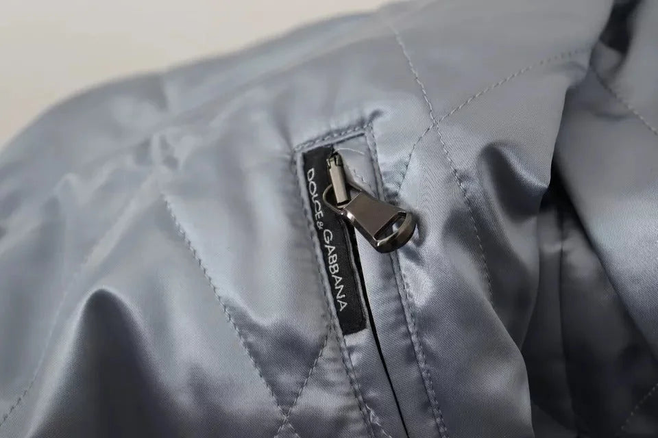 Dolce & Gabbana Light Blue Bomber Coat Men Jacket - IT50 | L - Bomber Jackets