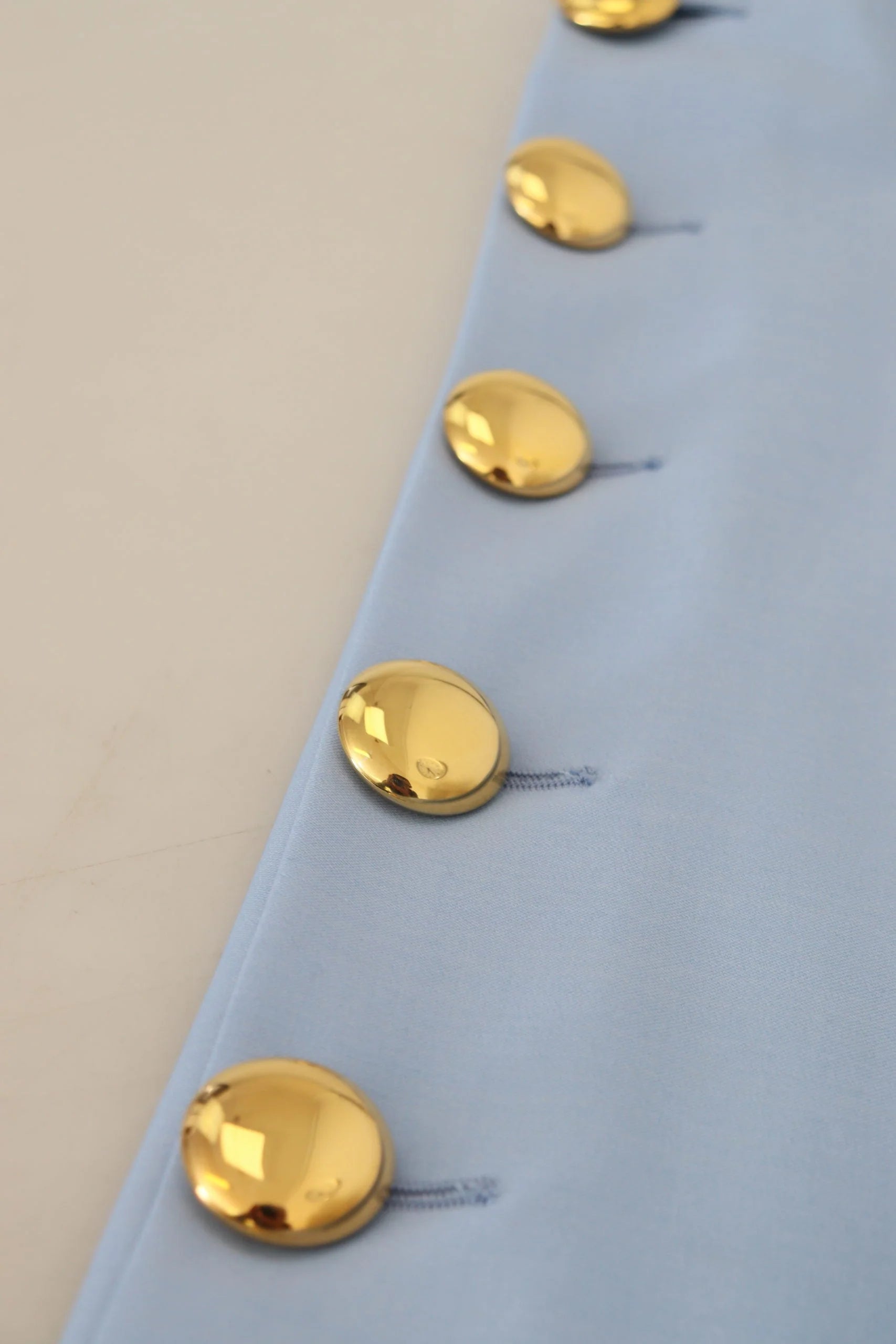 Dolce & Gabbana Light Blue Button Wide Leg Pants - IT40|S - Trousers