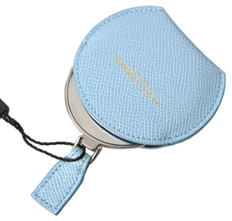 Dolce & Gabbana Light Blue Calfskin Leather Mirror Holder - Face Mirrors