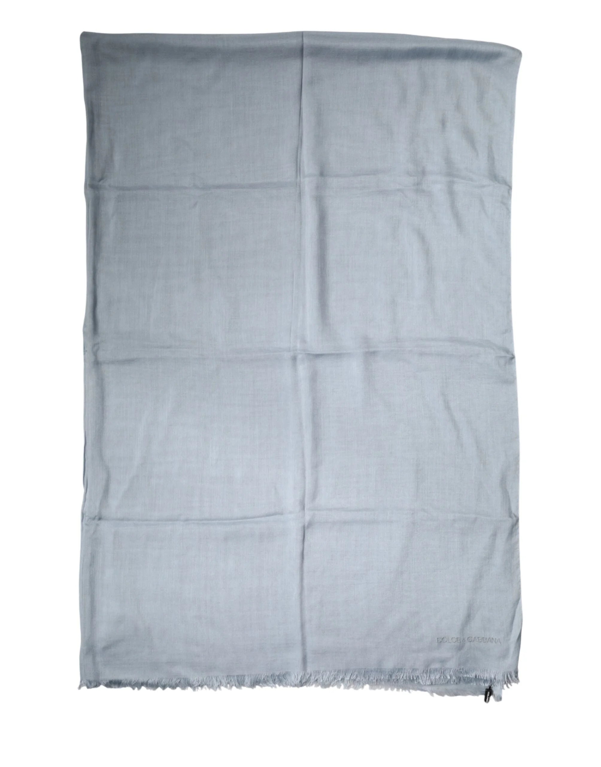 Dolce & Gabbana Light Blue Cashmere Knitted Shawl