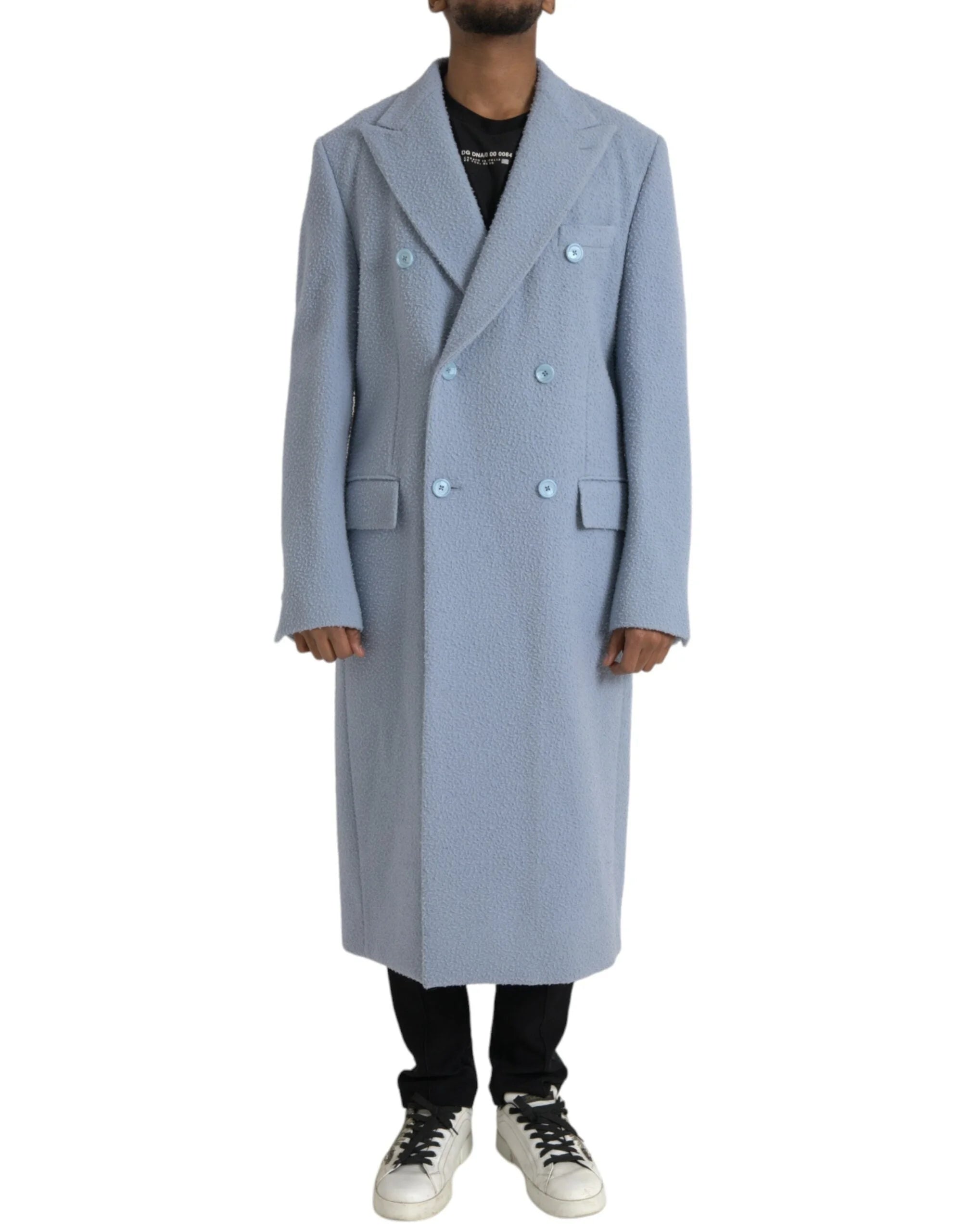 Dolce & Gabbana Light Blue Cashmere Trench Coat - IT52 | XL