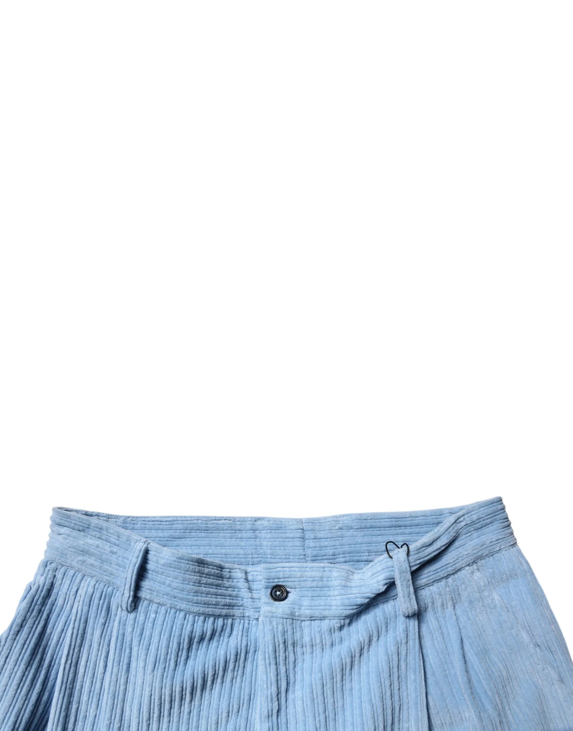 Dolce & Gabbana Light Blue Corduroy Cotton Skinny Denim Jeans - IT50 | L - Jeans