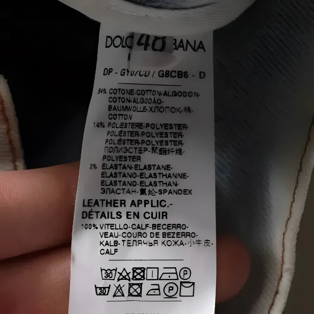 Dolce & Gabbana Light Blue Cotton Blend Tattered Skinny Denim Jeans - Jeans