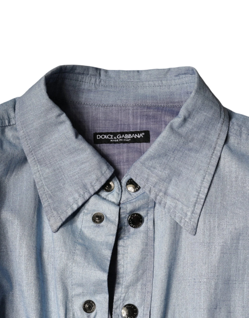 Dolce & Gabbana Light Blue Cotton Button Down Casual Shirt - IT39 | S - Shirts