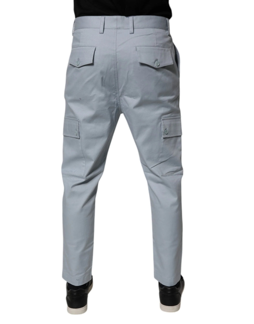 Dolce & Gabbana Light Blue Cotton Cargo Tapered Pants - IT48 | M - Cargo Pants
